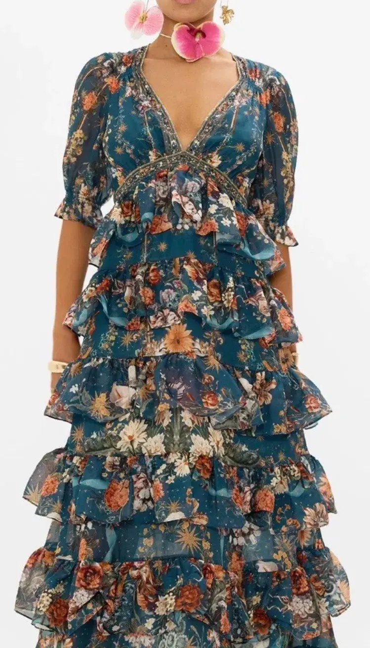 Camilla Puff Sleeve Long Dress She Who Wears The Crown Size S (10) - Image 2