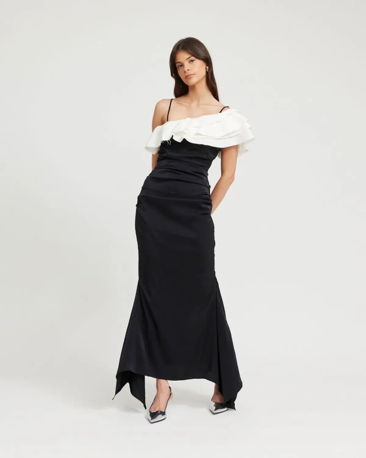 TOJHA Coralia Dress Black and White size 8 - Image 2