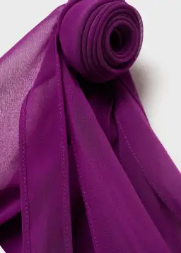 M.N.G Draped dress with flower detail Purple Size M for rent on The Volte - image 7