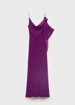 M.N.G Draped dress with flower detail Purple Size M for rent on The Volte - image 8