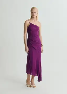 M.N.G Amina Asymmetrical Midi Dress Deep Purple Size M for rent on The Volte - image 1