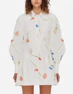 Leo Lin The Fields Linen Mini Dress size 10 for rent on The Volte - image 1