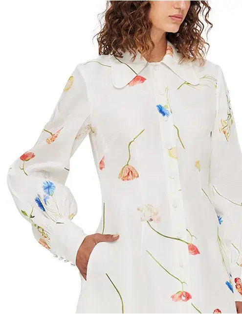 Leo Lin The Fields Linen Mini Dress size 10 for rent on The Volte - main image