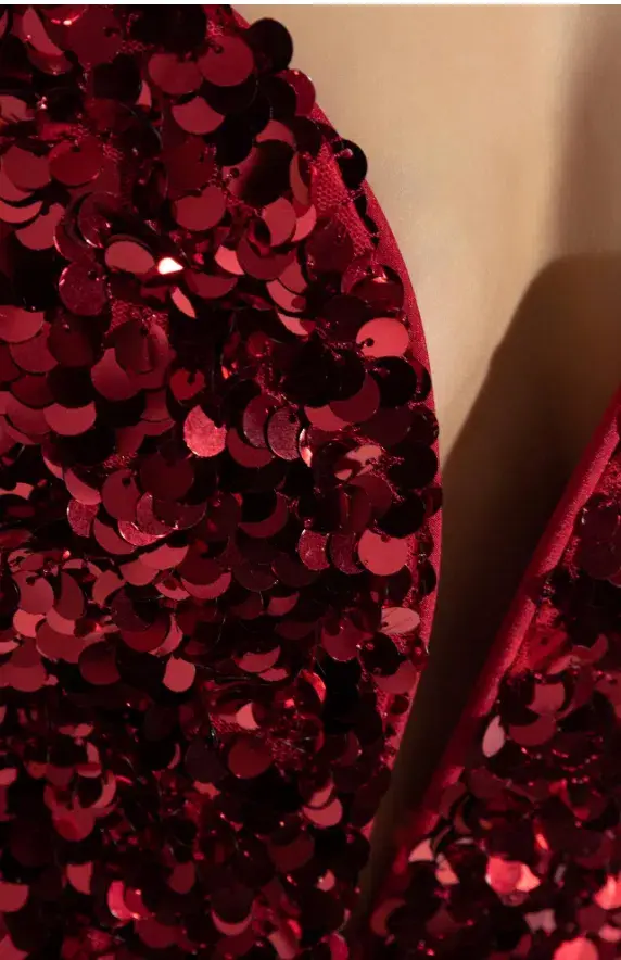 Self Portrait 3D Sequin Maxi Dress Red Size XS AU 6 for rent on The Volte - main image