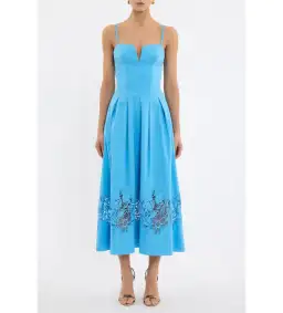 Rebecca Vallance Montreux Midi Dress Light Blue Size AU 12 for rent on The Volte - image 1