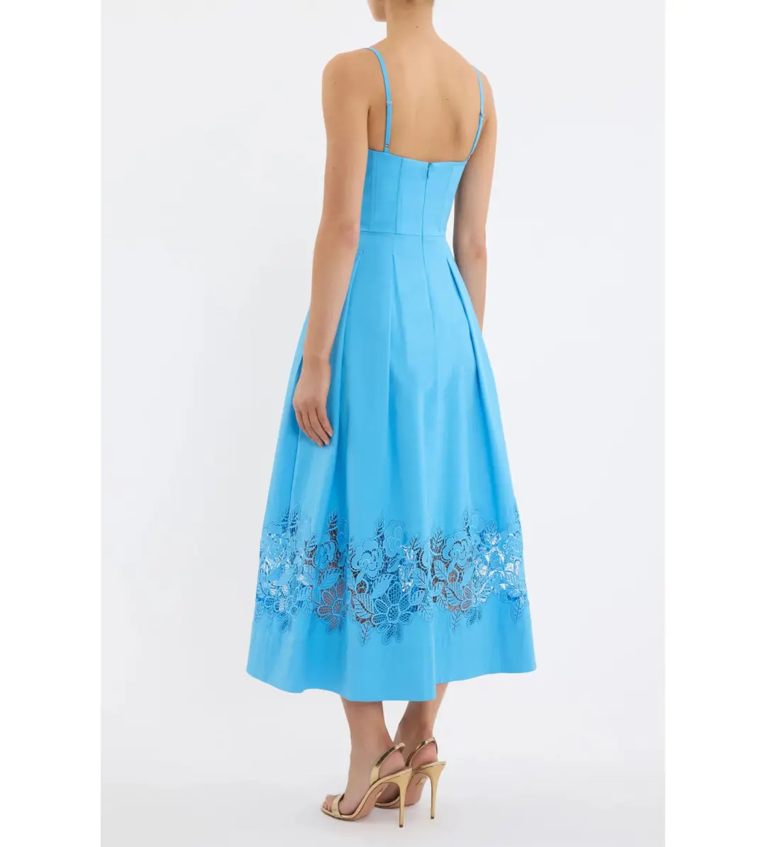 Rebecca Vallance Montreux Midi Dress Light Blue Size AU 12 for rent on The Volte - main image