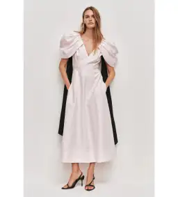 Aje Bisou Midi Dress Pastel Pink Size AU 10 for rent on The Volte - image 1