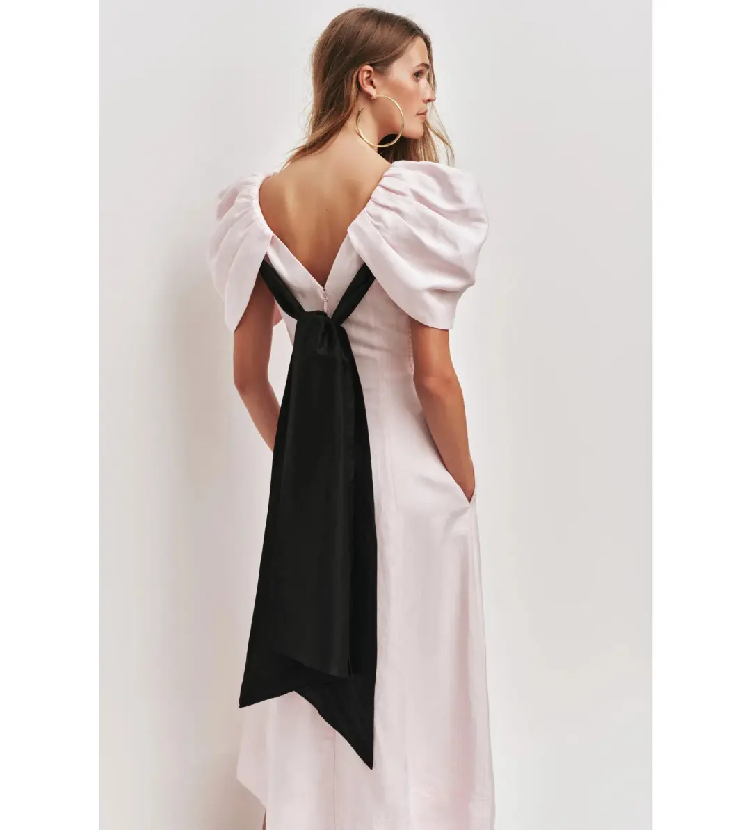 Aje Bisou Midi Dress Pastel Pink Size AU 10 for rent on The Volte - main image