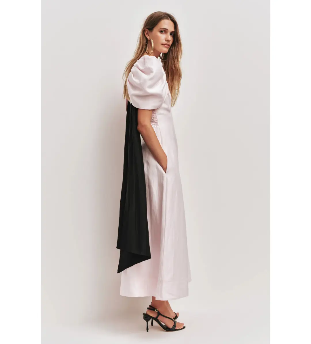 Aje Bisou Midi Dress Pastel Pink Size AU 10 for rent on The Volte - main image