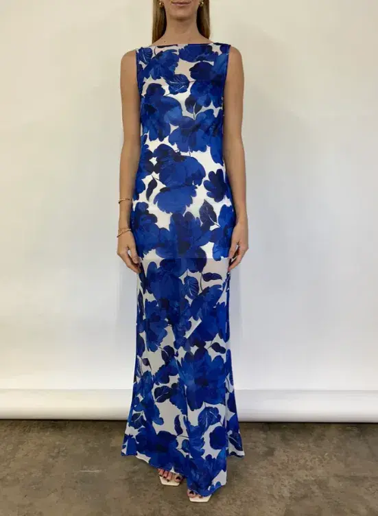 By Nicola Juno Maxi Dress in Blue Petal Size 8 for rent on The Volte - main image