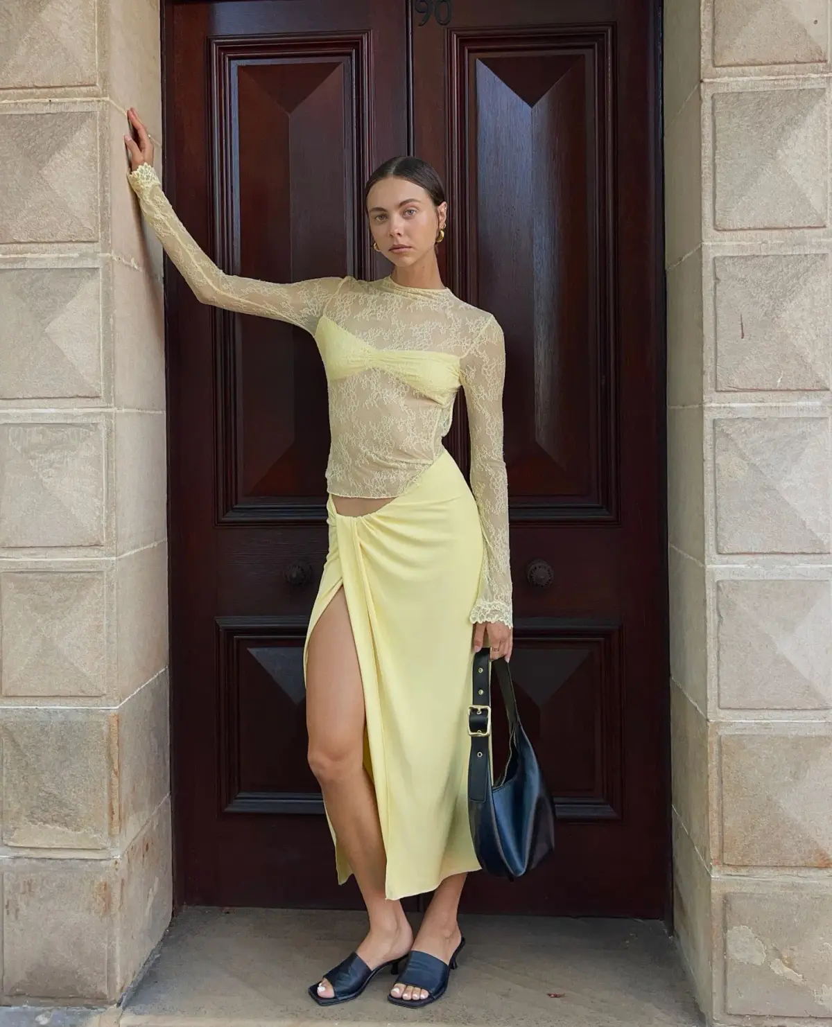 Benni Colton Midi Dress in Butter Yellow Size 6 - Image 2