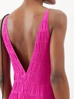 Aje Rosewood Ruched Maxi Dress Magenta Size 10 for rent on The Volte - image 3