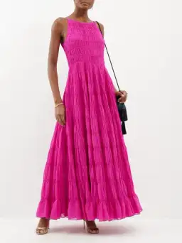 Aje Rosewood Ruched Maxi Dress Magenta Size 10 for rent on The Volte - image 4