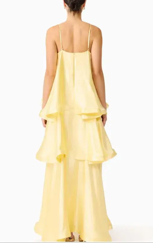 Elliatt Tilly Tiered Maxi Dress in Butter Yellow Size S/8 - Image 2