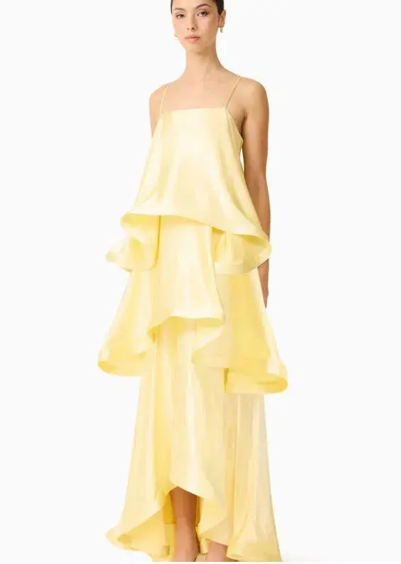 Elliatt Tilly Tiered Maxi Dress in Butter Yellow Size XS/6 - Image 3