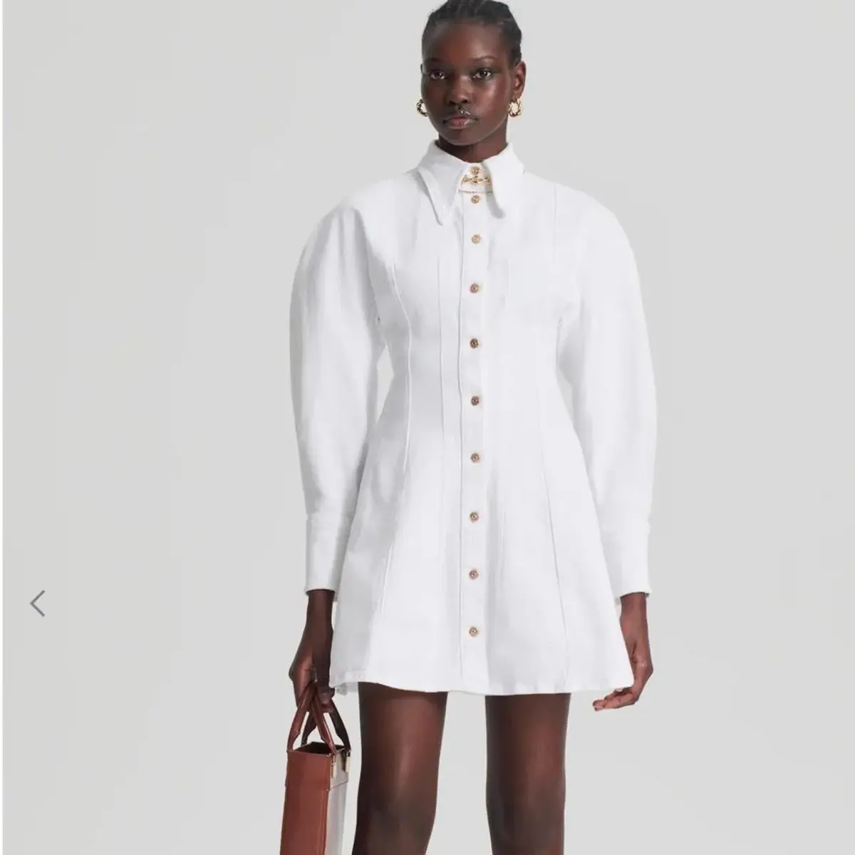 Scanlan Theodore Denim Cocoon Sleeve Mini Dress - Image 1