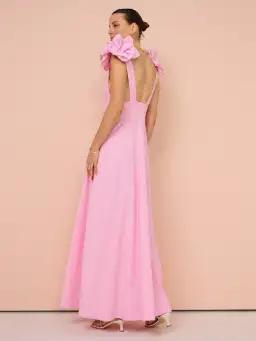 Aston Studio Eliza Dress in Fuschia Fine Stripe for rent on The Volte - image 2