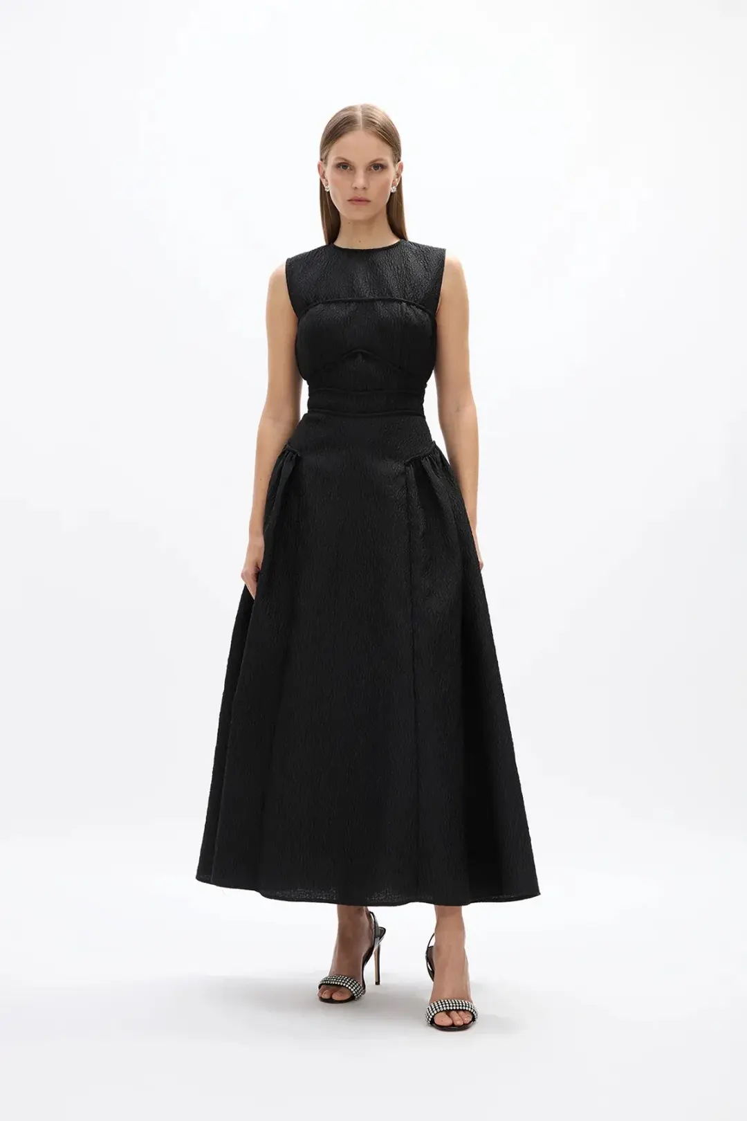 Rachel Gilbert Sophia Midi Dress Black Size AU 12 for rent on The Volte - main image