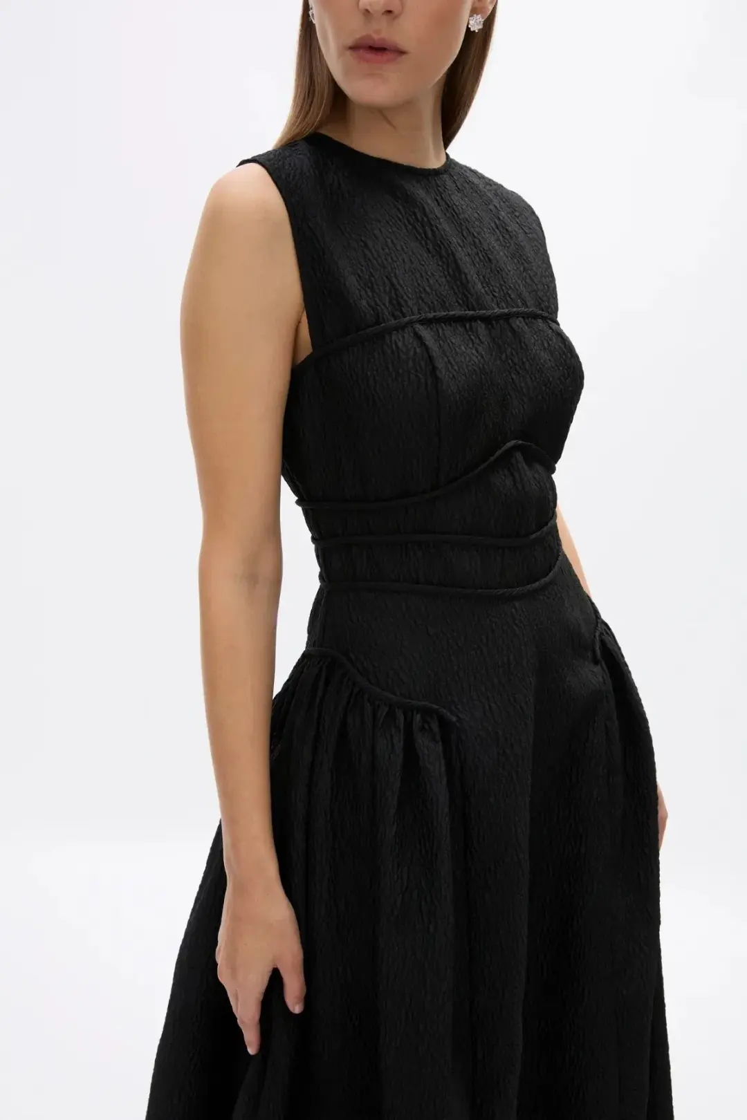 Rachel Gilbert Sophia Midi Dress Black Size AU 12 for rent on The Volte - main image