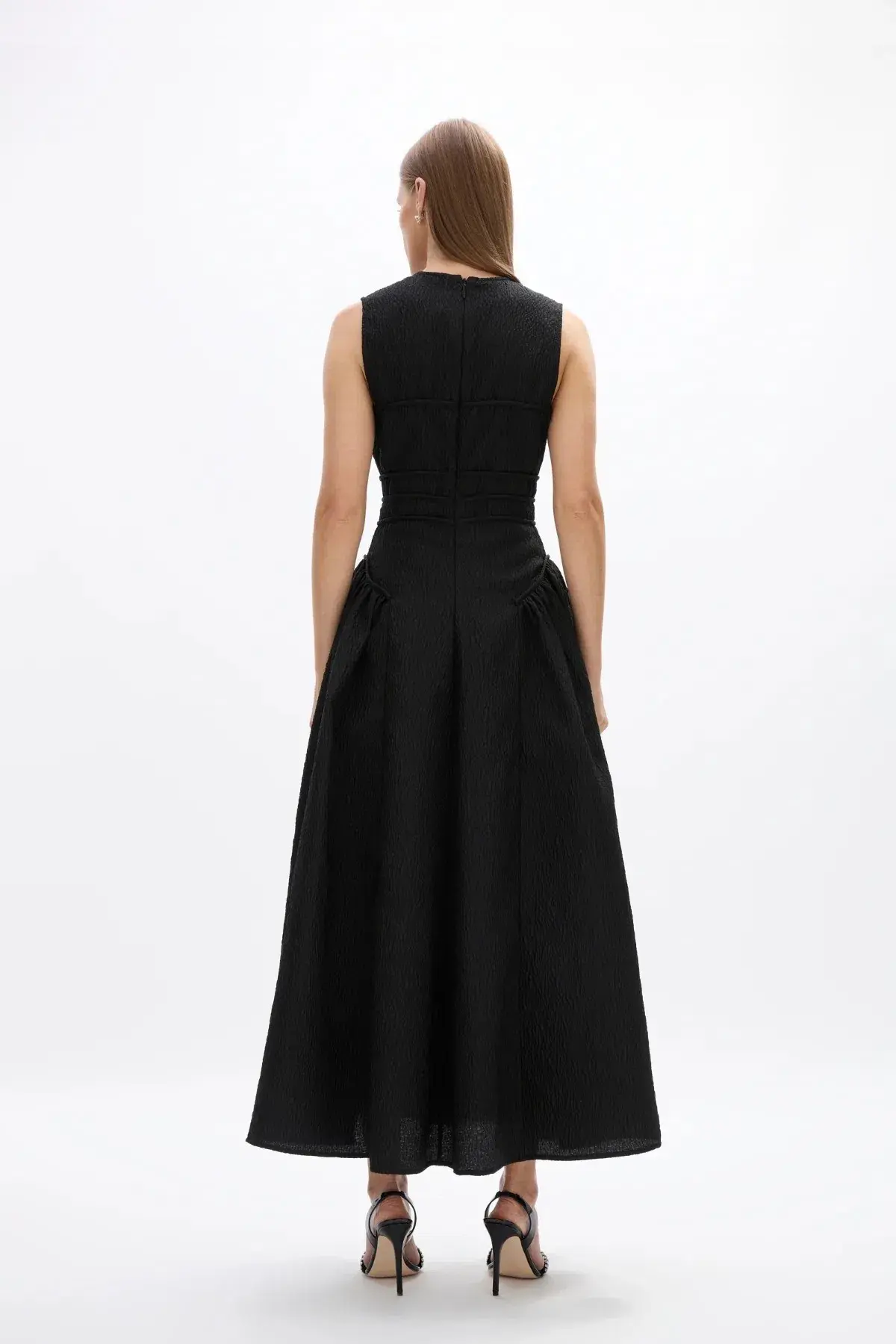 Rachel Gilbert Sophia Midi Dress Black Size AU 12 - Image 4