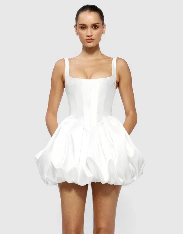 Effie Kats Muse Mini Dress / White / Size 8 for rent on The Volte - main image