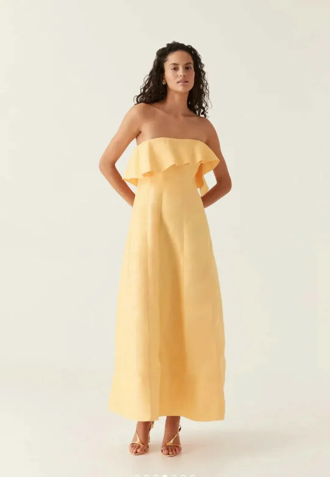 Aje Shallows Strapless Gown Yellow Size 10 for rent on The Volte - main image