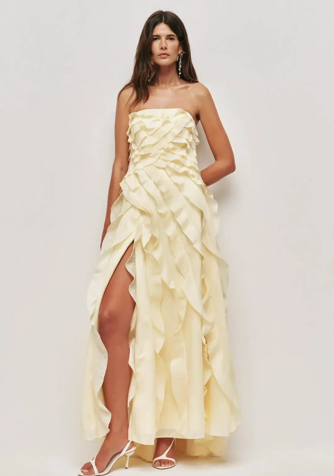 Aje allairie gown size 12 yellow for rent on The Volte - main image