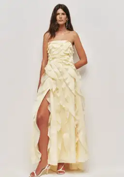 Aje allairie gown size 12 yellow for rent on The Volte - image 1