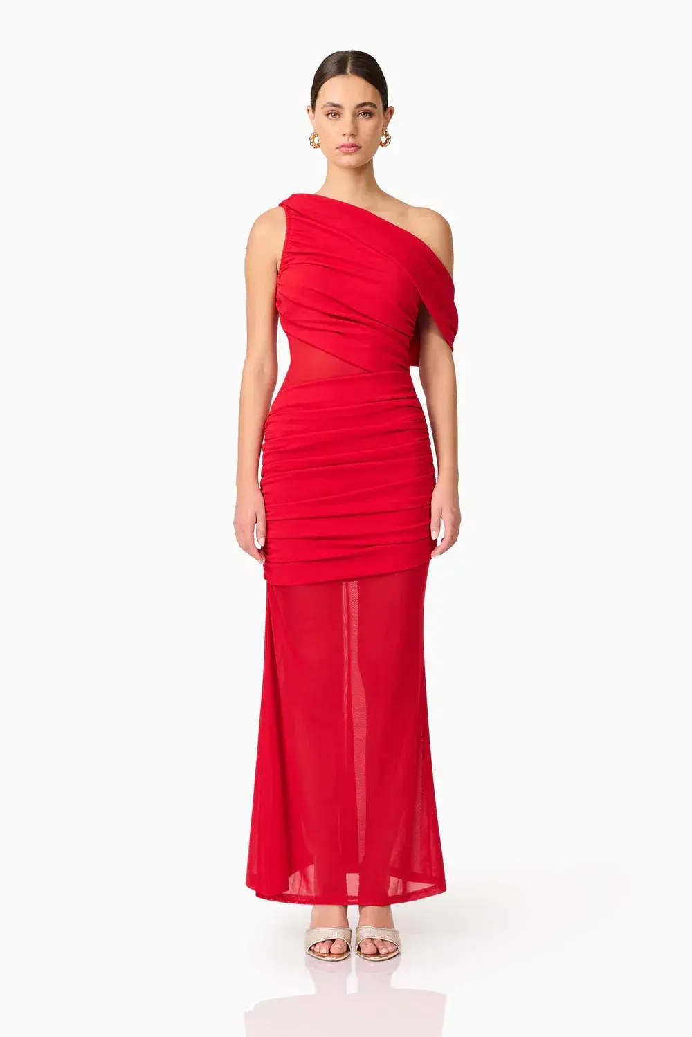 Elliatt Darya Asymmetrical Gown Red 12 - Image 1