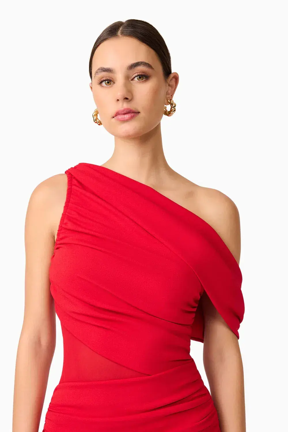 Elliatt Darya Asymmetrical Gown Red 12 - Image 4