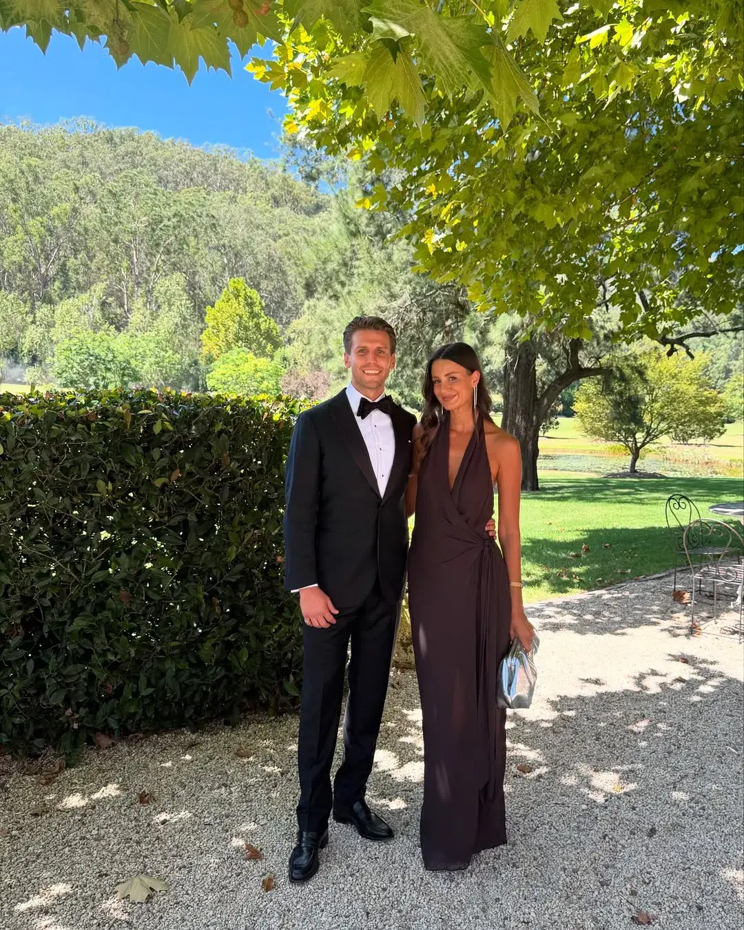 Bec and Bridge Soneva Wrap Halter Dress in Dark Chocolate Brown Size 10 / M AU for rent on The Volte - main image