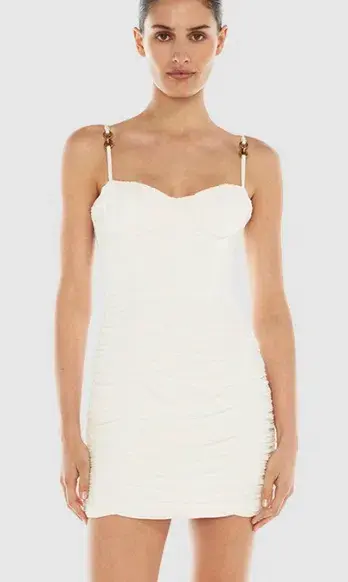 Manning Cartell White Double Time Pleat Mini Dress  - Image 1