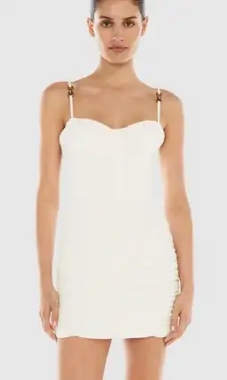 Manning Cartell White Double Time Pleat Mini Dress for rent on The Volte - image 1