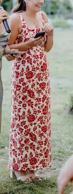 Skyla Column Dress - Scarlet Bloom for rent on The Volte - image 5