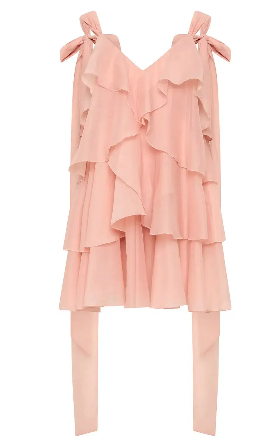Aje Erin Mini Dress in muted rose for rent on The Volte - main image