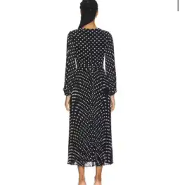 ZIMMERMANN SUNRAY LONG SLEEVE MIDI DRESS IN BLACK/CREAM DOT SIZE 1 for rent on The Volte - image 3