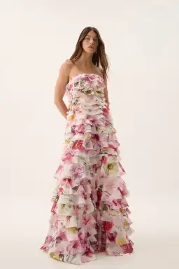 Aje / Fleur Pleated Gown / Collage Floral / Size 16 for rent on The Volte - image 5