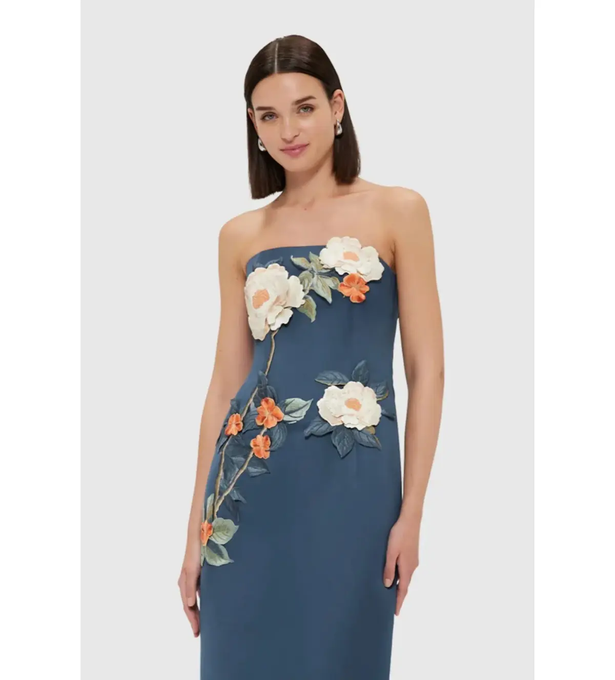 Leo Lin Rayna Appliqué Floral Bustier Maxi Dress Pear Blossom Size AU 12 - Image 3