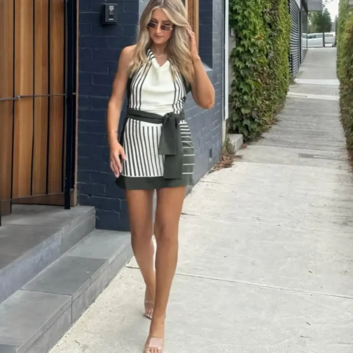 SIR Leilana Garden Stripe Mini Dress Size 2 - Image 2