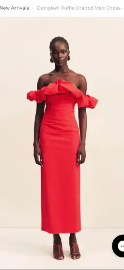Shona Joy - Campbell Ruffle Draped Maxi Dress - Goji for rent on The Volte - image 6