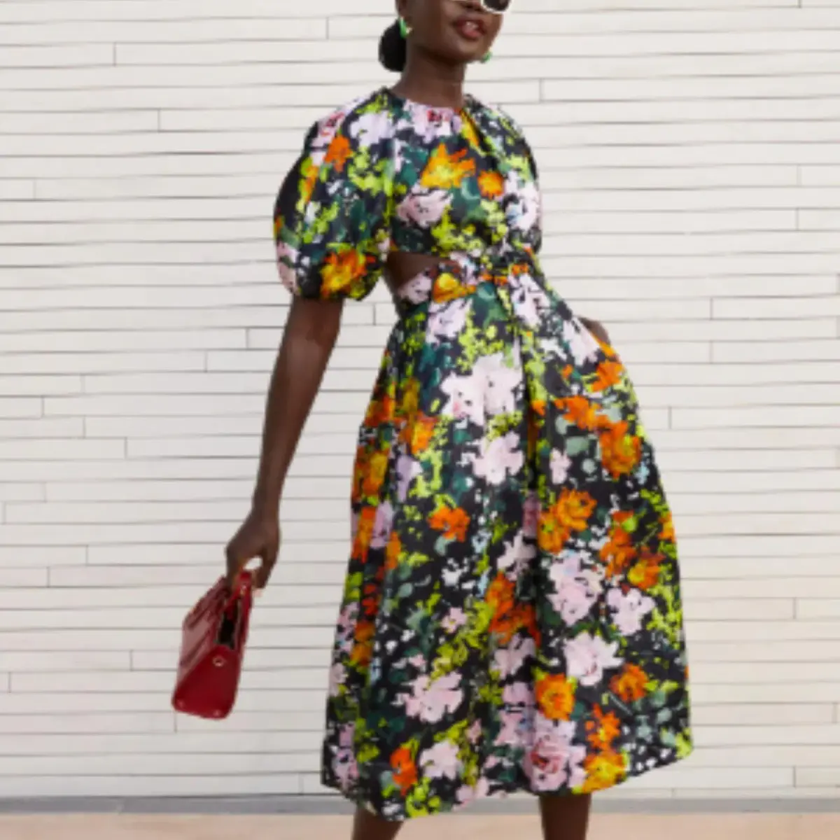 Aje Mimosa Midi Dress Cut Out in Midnight Floral Size 12 - Image 1