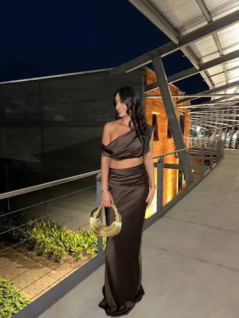 Effie Kats Perez Top & Skirt - Chocolate Size 8/Small - Image 3