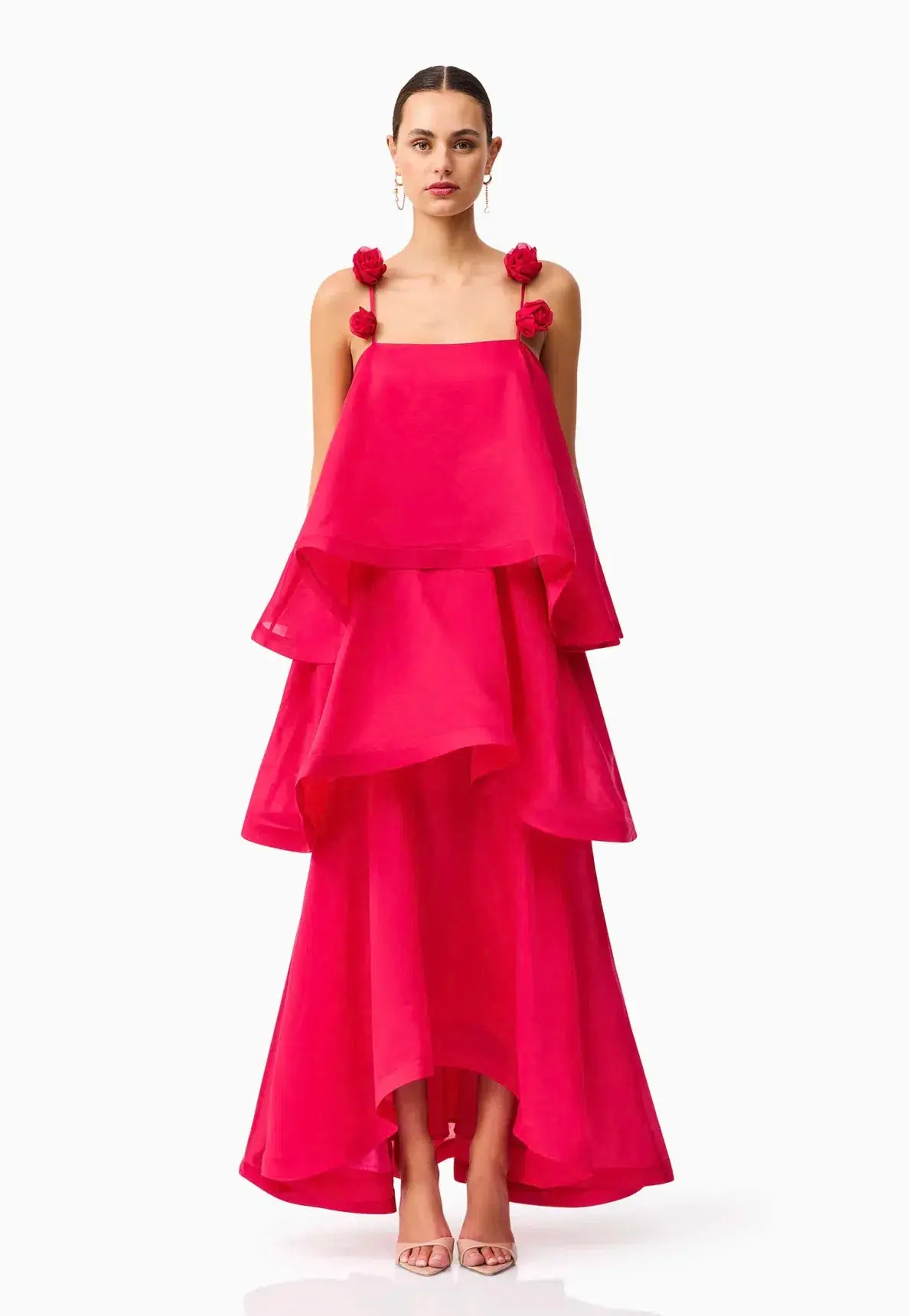 Elliatt Thalia Tiered Gown in Pink Size Small - Image 1