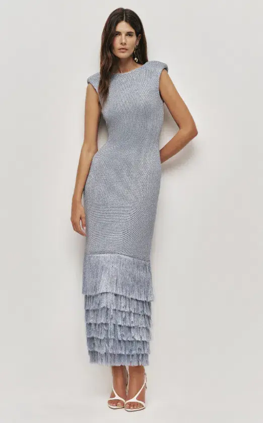 AJE Breeze Knit Midi Dress Pale Blue Size XS - Image 1
