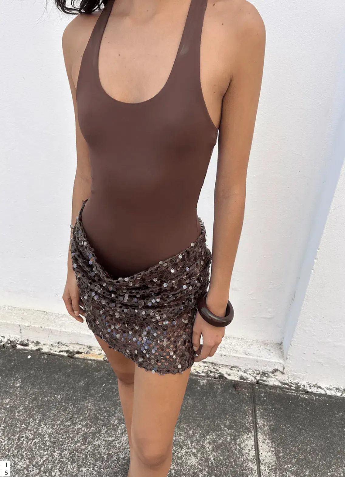 Benni Ariel Mini Dress in Cocoa Brown Size 8 - Image 2