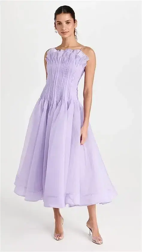 Aje Horizon Pintucked Midi Dress - size 16  - Image 2