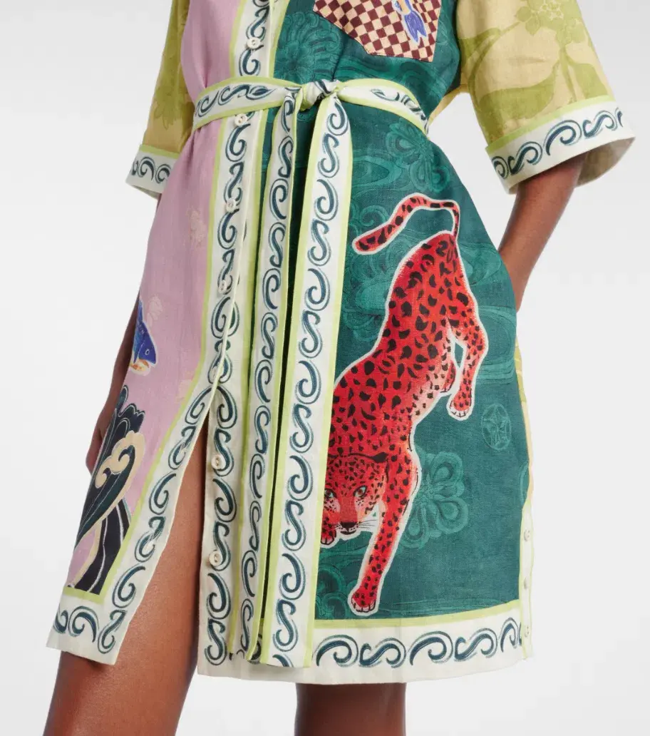 Alémais Rochester belted linen minidress 14 for rent on The Volte - main image