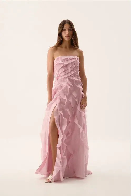 Aje Allairie Maxi Gown - Chalk Pink for rent on The Volte - main image
