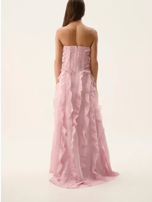 Aje Allairie Maxi Gown - Chalk Pink for rent on The Volte - main image