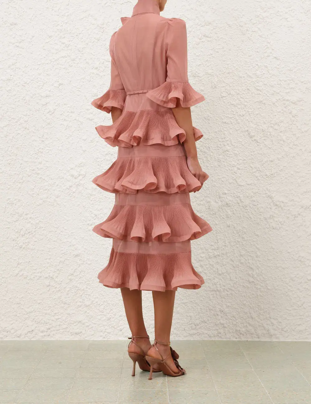 Zimmermann Pleated Sleeved Midi Dress - Image 2